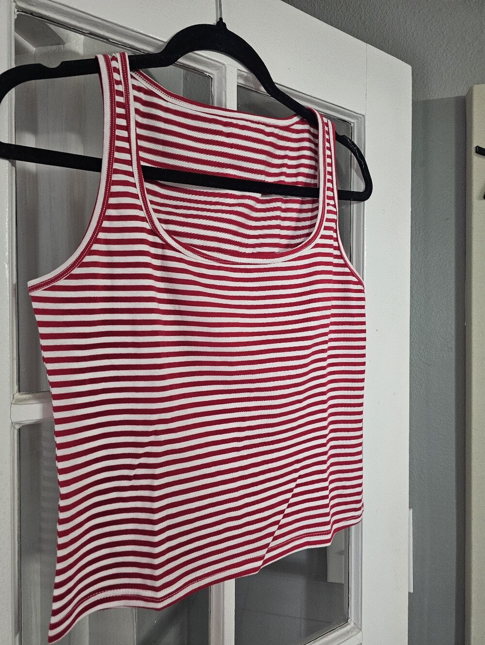 Red and White Striped Tank Top